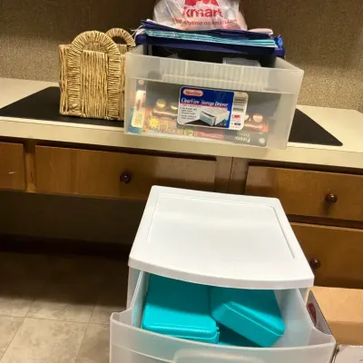 Miscellaneous Craft Supplies with Storage Drawers