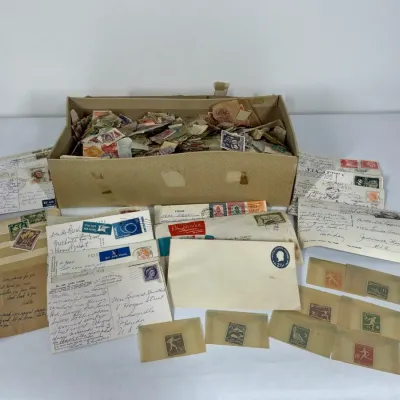 Vintage Worldwide Stamp Collection with Postal Covers, Postcards and 1928 Olympic Stamps