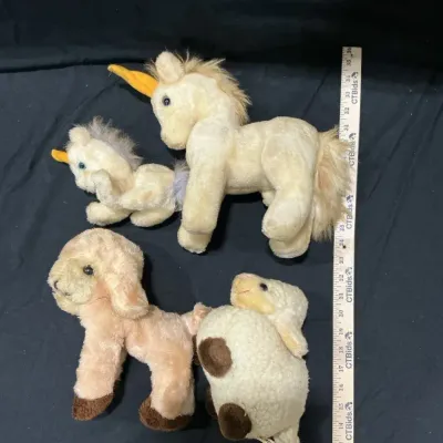 Four Vintage Stuffed Animals 