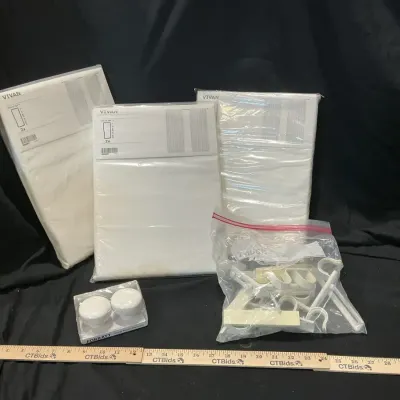 Ikea Curtains, Curtain Rod Finials and Curtain Brackets 