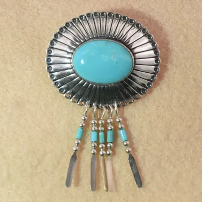 Turquoise Sterling Silver Southwestern Style Pendant