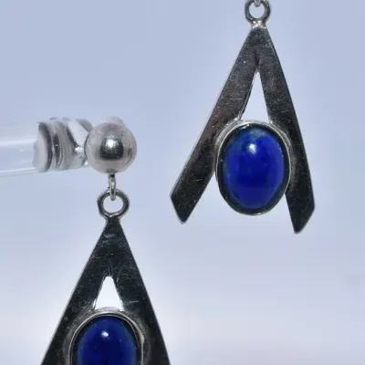 Lapis Lazuli Sterling Silver Dangle Earrings