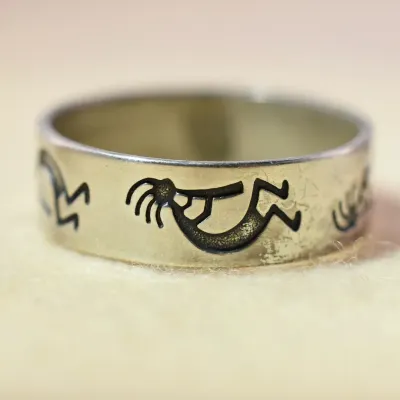 Sterling Silver Etched Band Ring