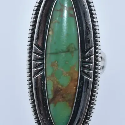 Green Turquoise Sterling Silver Ring