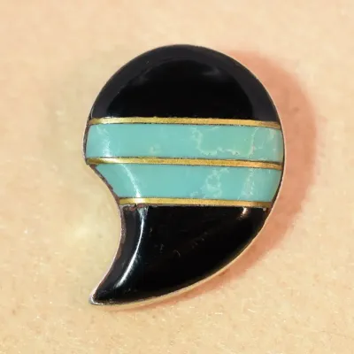 Onyx & Turquoise Sterling Silver Pendant