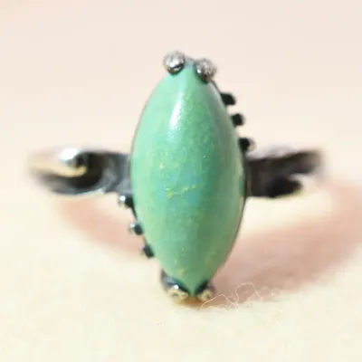 Green Turquoise Sterling Silver Ring