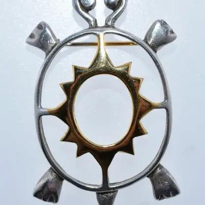 Sterling Silver Turtle Brooch