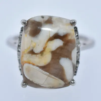 Peanut Wood Jasper Sterling Silver Ring