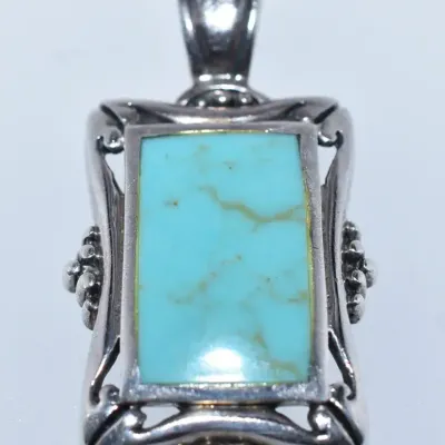 Turquoise Sterling Silver Southwest Style Pendant