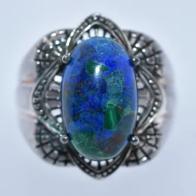Azurite Sterling Silver Ring
