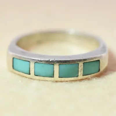 Turquoise Inlay Sterling Silver Ring