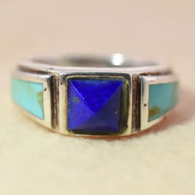 Lapis & Turquoise Sterling Silver Ring