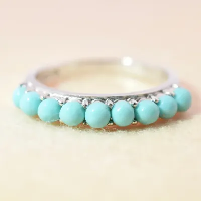 Turquoise Sterling Silver Line Ring