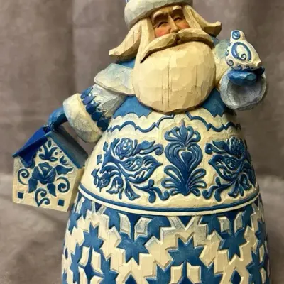 Jim Shore “Blue Quilt” Santa