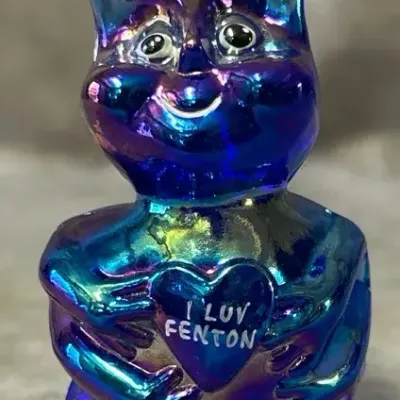 Fenton Glass Cobalt Carnival "Luv Bug" Figurine