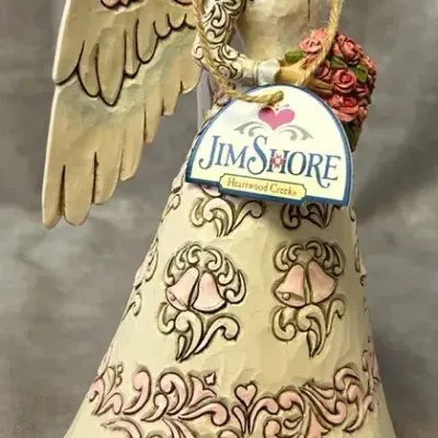 Signed Jim Shore Heartwood Creek "Blessings On Your Anniversary" Angel Figurine