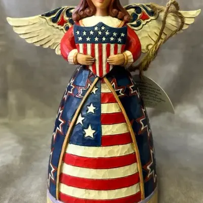 Jim Shore “Red, White, & Blue - God Bless You” Angel Figurine