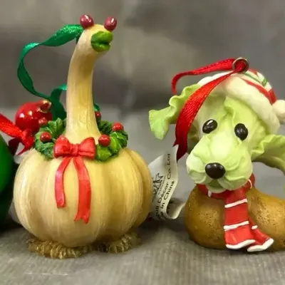 Home Grown Assorted Veggie Animal Christmas Ornaments 