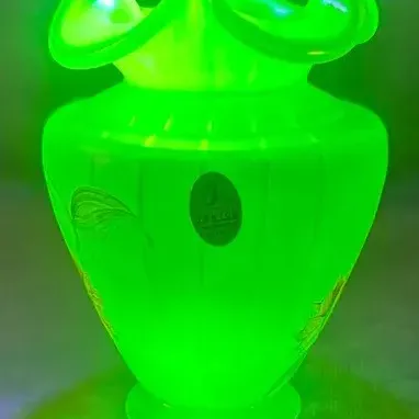 Fenton Glass Uranium Glass “Autumn Beauty” Vase