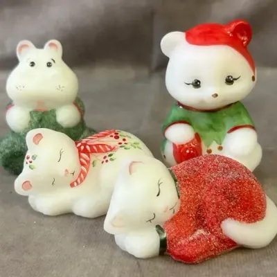 Fenton Glass Holiday Animal Figures 