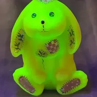 Vintage Fenton Uranium Glass Hand Painted