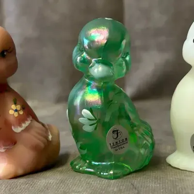 Fenton Glass Hand Painted Duck Figures 