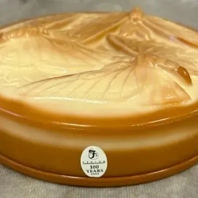 Vintage Fenton Art Glass 100th Anniversary Butterfly Bonbon Box