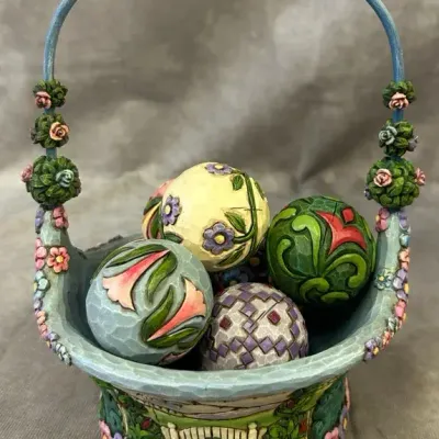 Jim Shore “Blossoms Of Spring” Decorative Easter Basket 