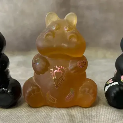 Fenton Glass Hippo Figurines