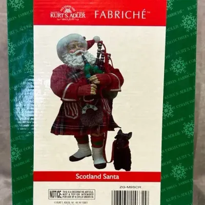 Jeffery Banks Home Collection Scottish Santa w/ Dog Figure