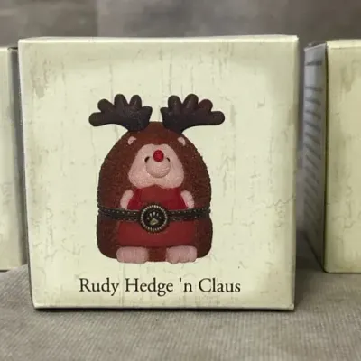 Unopened Boyds Bears Treasure Box Collection Hedge ‘n Claus 3 Piece Set