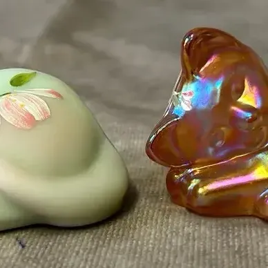 Fenton Glass Sleeping Cat Figures