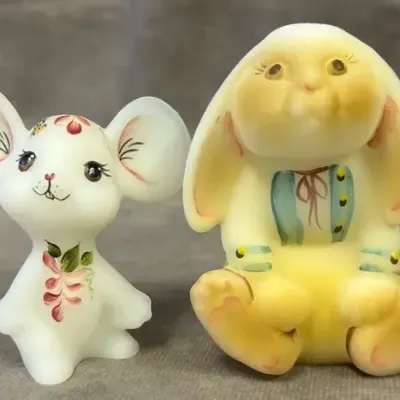 Fenton Glass Hand Painted Animal Figures 
