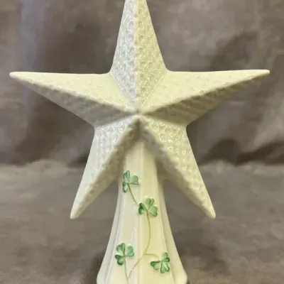 Belleek China Shamrock Christmas Tree Topper Star 