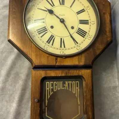 Vintage Verichron 31-Day Regulator Wall Clock