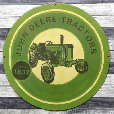Sale Photo Thumbnail #25: John Deere Tractors Porcelain Sign