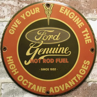 Sale Photo Thumbnail #29: Ford V8 Octane Advantage Porcelain Sign