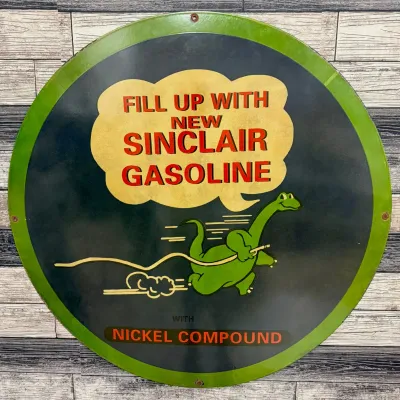 Sale Photo Thumbnail #26: Fill Up With Sinclair Gasoline Dino Porcelain Sign