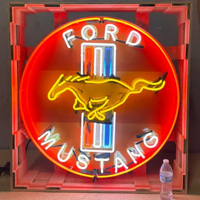Sale Photo Thumbnail #64: 24" Ford Mustang Neon Porcelain Can - Second View