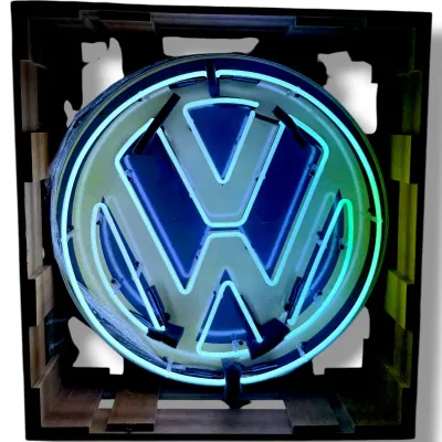 Sale Photo Thumbnail #65: 24" VW Emblem Neon Porcelain Can