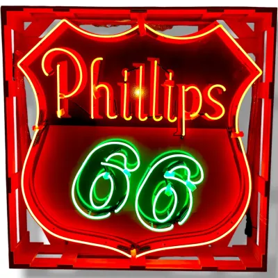 Sale Photo Thumbnail #69: 48" Phillips 66 Shield Neon Porcelain Sign - Second View