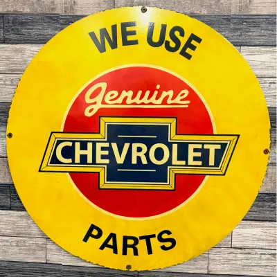 Sale Photo Thumbnail #27: We Use Genuine Chevrolet Parts Porcelain Sign