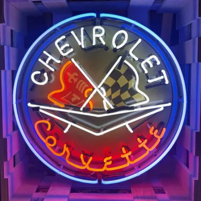 Sale Photo Thumbnail #61: 24" Chevrolet Corvette Neon Porcelain Can