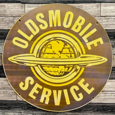 Sale Photo Thumbnail #42: 30" Oldsmobile Service Porcelain Dealer Sign
