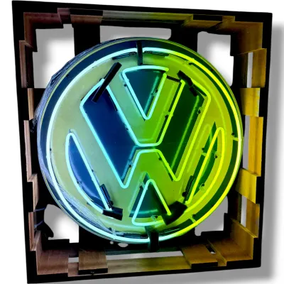 Sale Photo Thumbnail #66: 24" VW Emblem Neon Porcelain Can - Second View