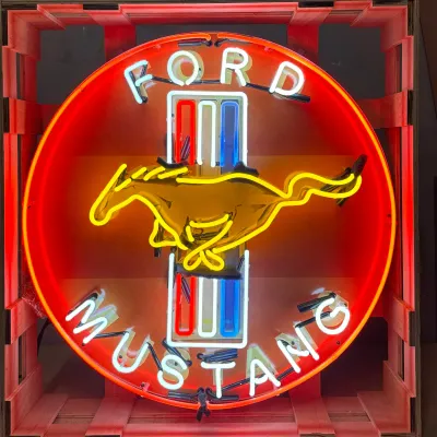 Sale Photo Thumbnail #63: 24" Ford Mustang Neon Porcelain Can