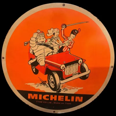 Sale Photo Thumbnail #50: Michelin Tyre Co. Stoke On Trent Porcelain Sign
