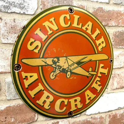 Sale Photo Thumbnail #31: Sinclair Aircraft Porcelain Sign