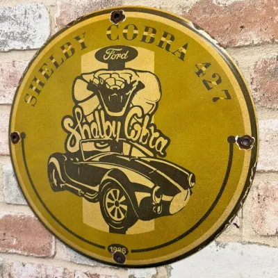 Sale Photo Thumbnail #24: 12" Shelby Cobra 427 Ford Porcelain Sign