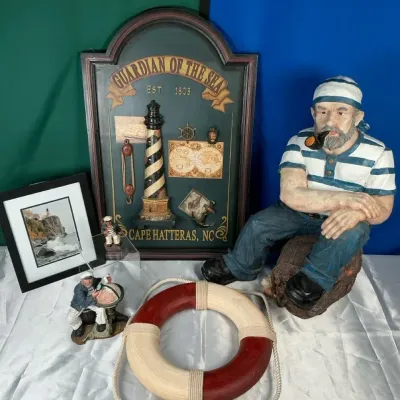 Sale Photo Thumbnail #3: This was a family that loved all things nautical and they enjoyed entertaining guests. A lot of the household items are of higher quality. Enjoy and happy bidding!